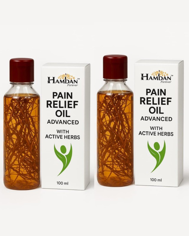 Hamdan Forever Pain Relief Oil Advanced – 100ml x 2| Herbal Massage Oil with Active Herbs for Joint, Back, Knee, and Muscle Pain | Ayurvedic Natural Remedy for Men & Women